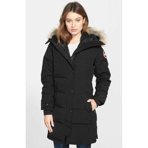 CANADA GOOSE Shelburne Genuine Coyote Fur Trim Down Black Parka Size XL
